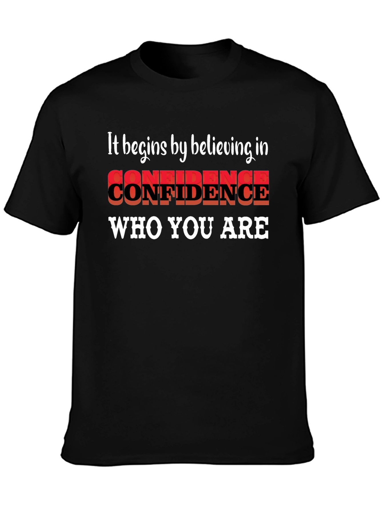 Believe in Confidence Black Graphic Tee