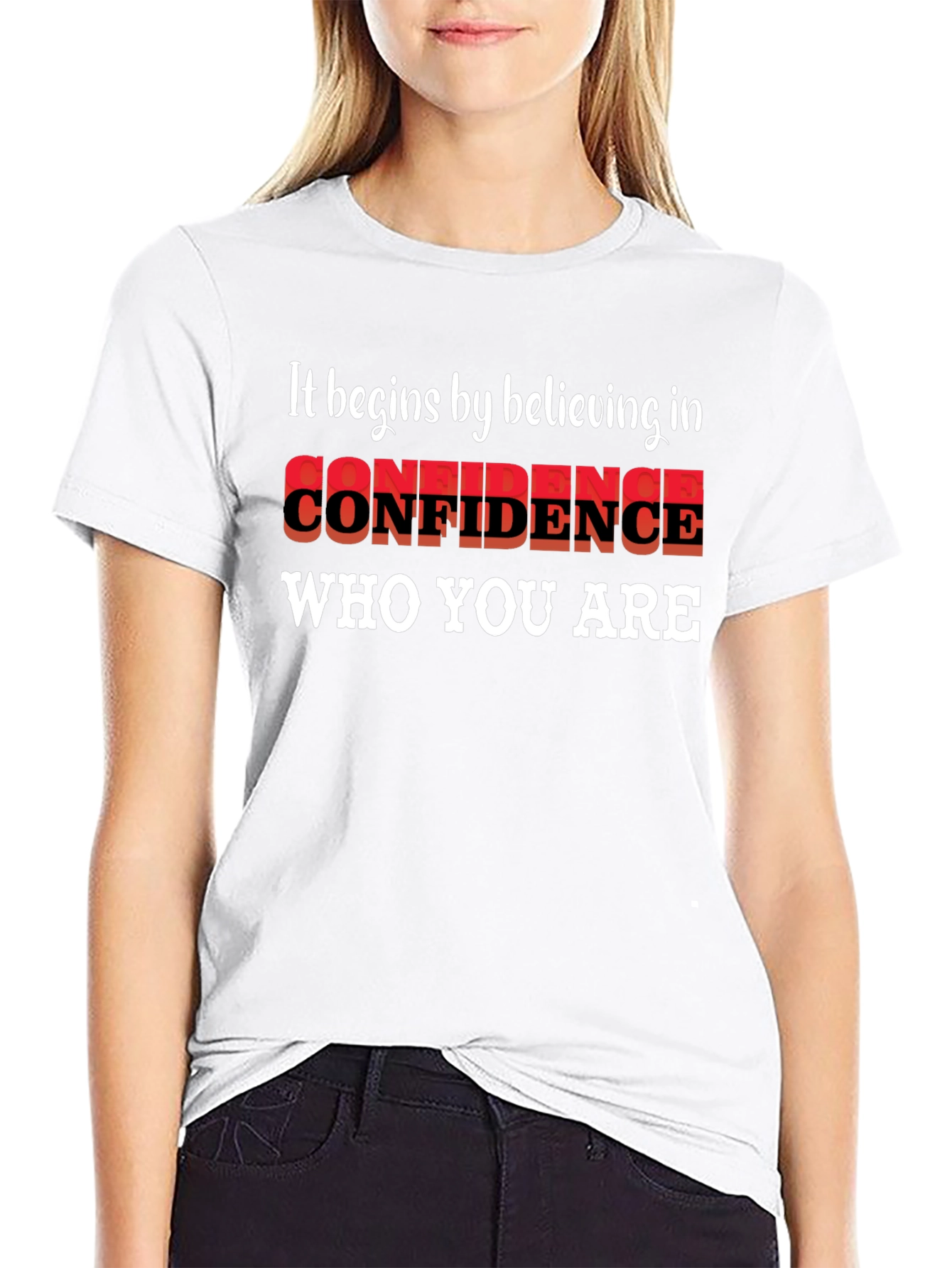 Believe in Confidence Black Graphic Tee