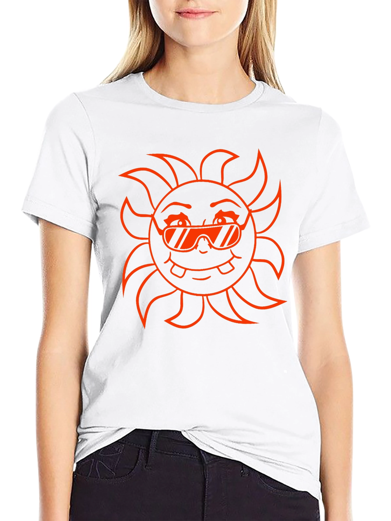 Cool Sun Graphic Tee - Black Cotton T-Shirt