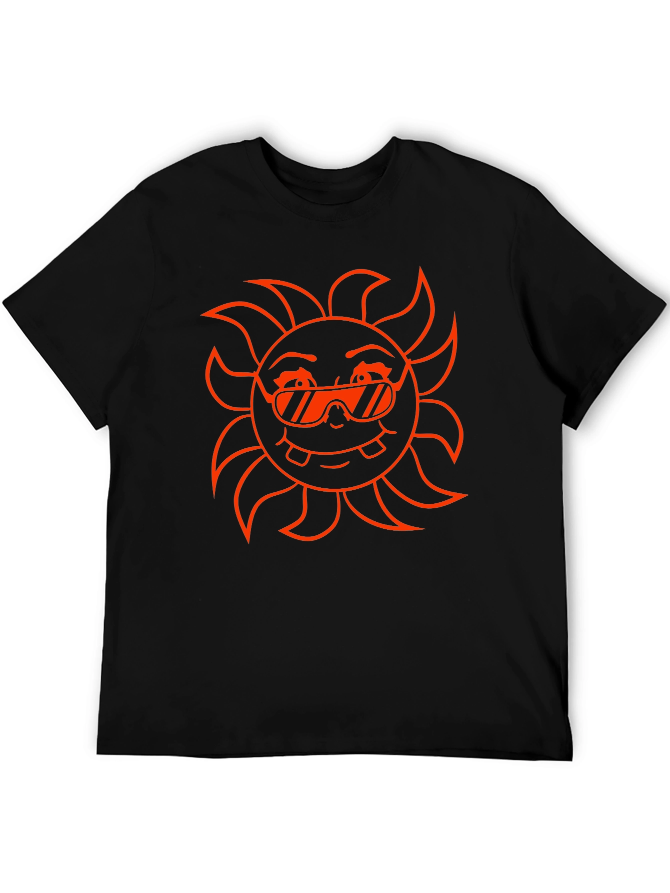 Cool Sun Graphic Tee - Black Cotton T-Shirt
