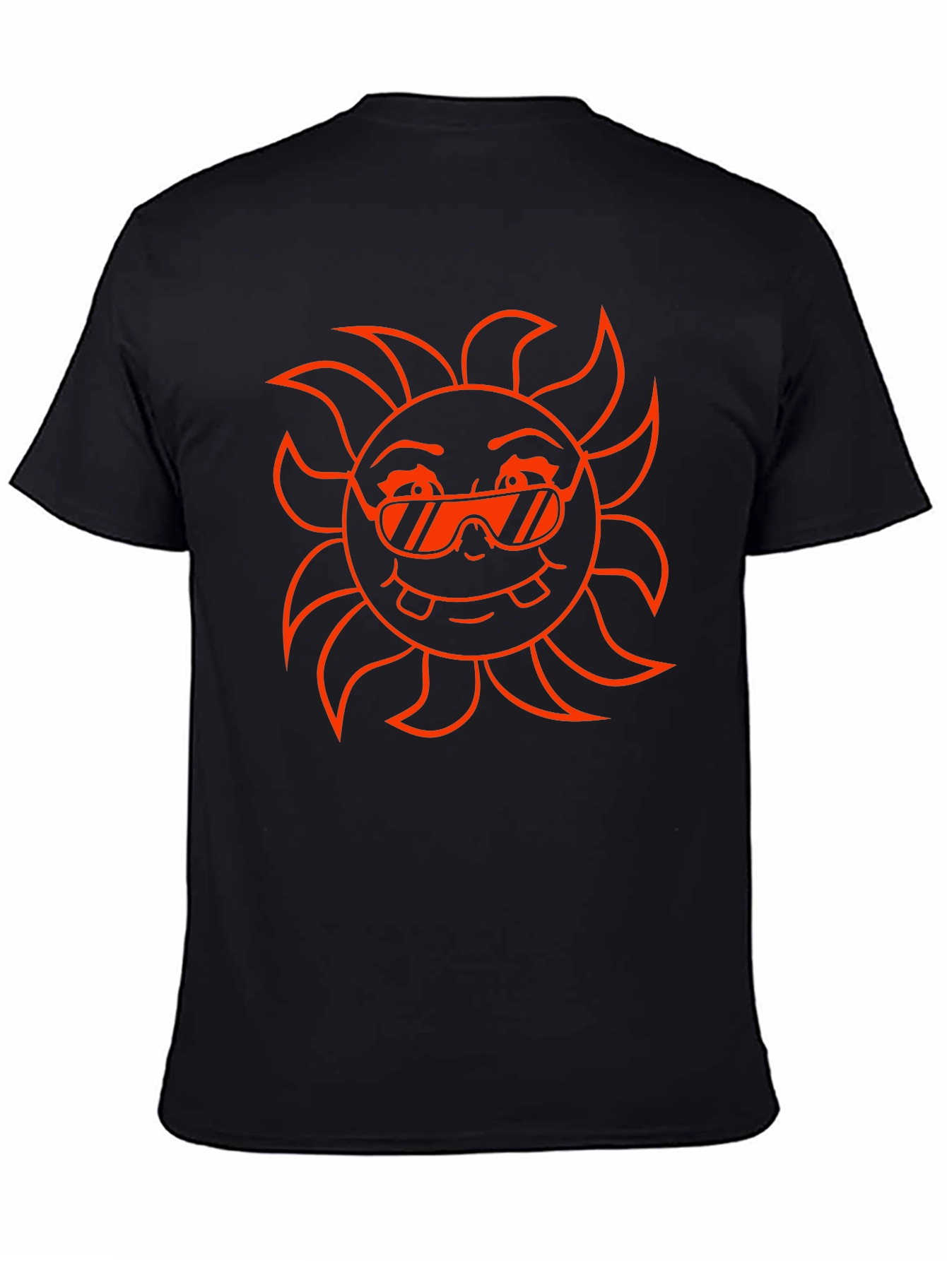 Cool Sun Graphic Tee - Black Cotton T-Shirt