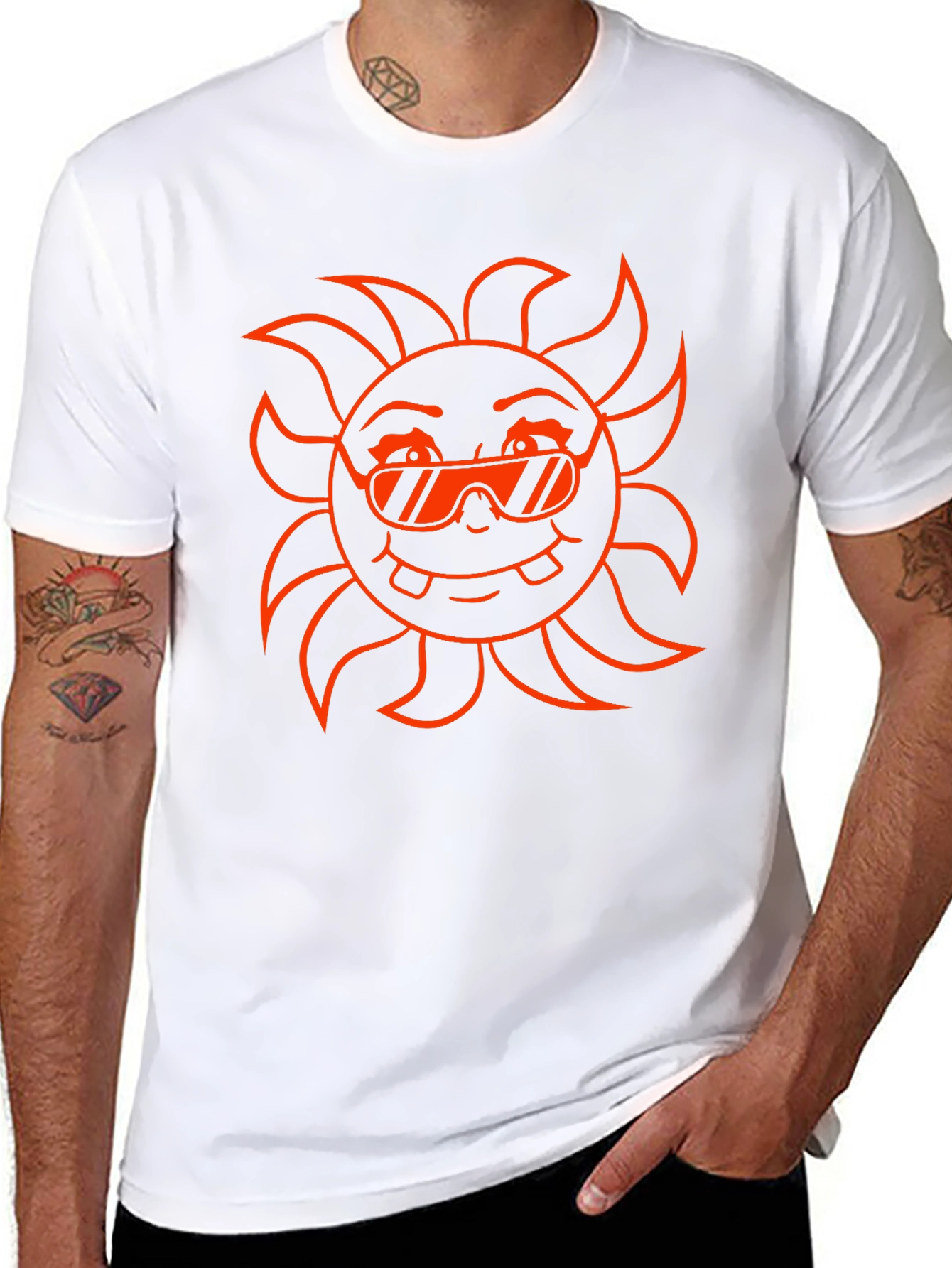 Cool Sun Graphic Tee - Black Cotton T-Shirt