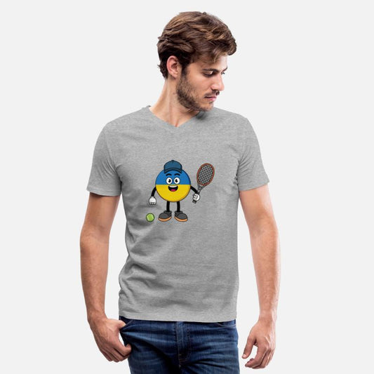 ukraine flag illustration as a tennis player