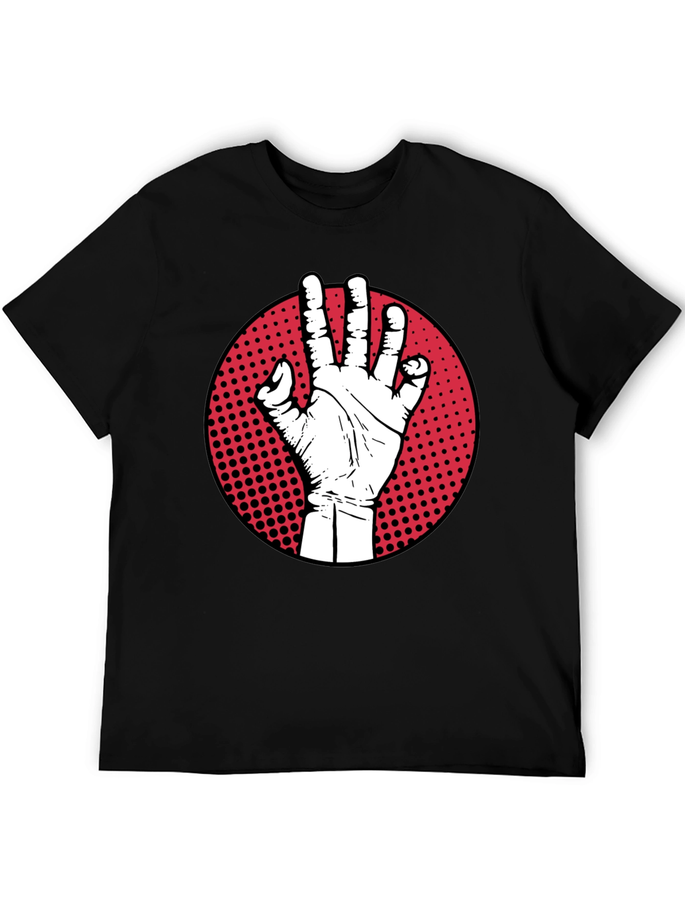 Hand Gesture Graphic Tee - Modern Casual Shirt