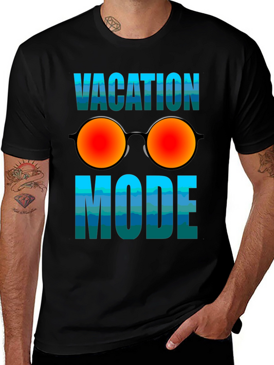 Vacation Mode T-Shirt with Sunglasses Graphic - Relaxed Fit