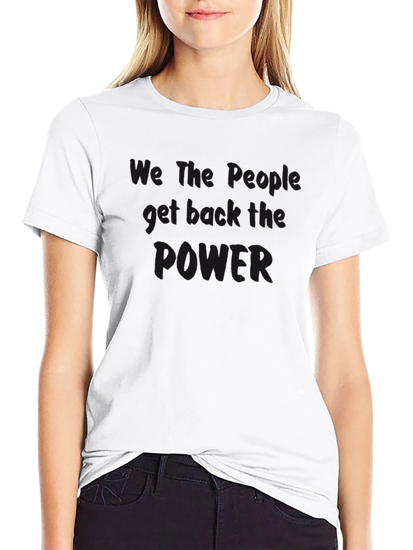 We The People T-Shirt - Black Cotton Graphic Tee