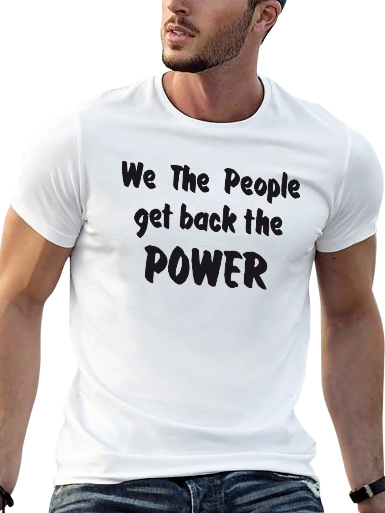 We The People T-Shirt - Black Cotton Graphic Tee