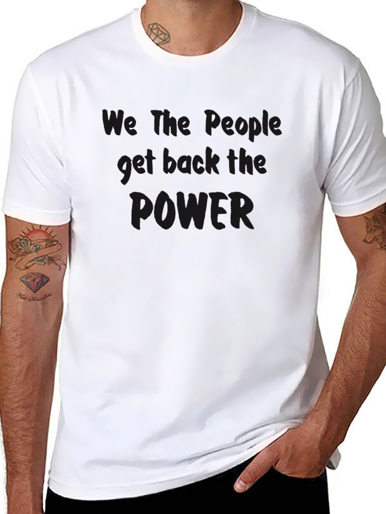 We The People T-Shirt - Black Cotton Graphic Tee