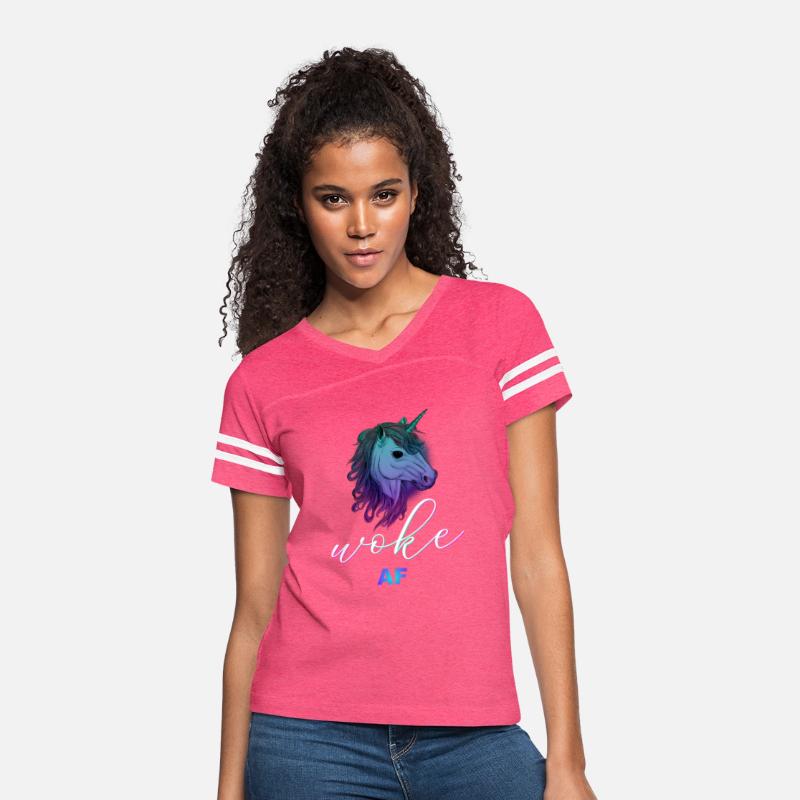 Unicorn with funny quote: WOKE AF