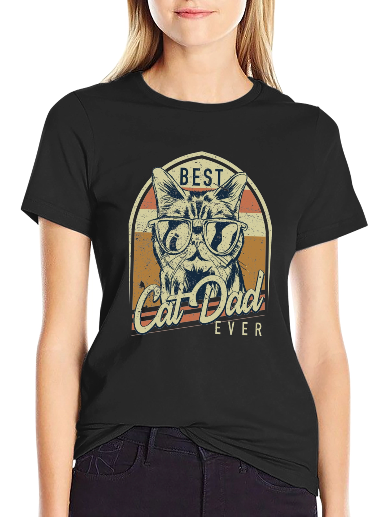 Best Cat Dad Ever Graphic T-Shirt
