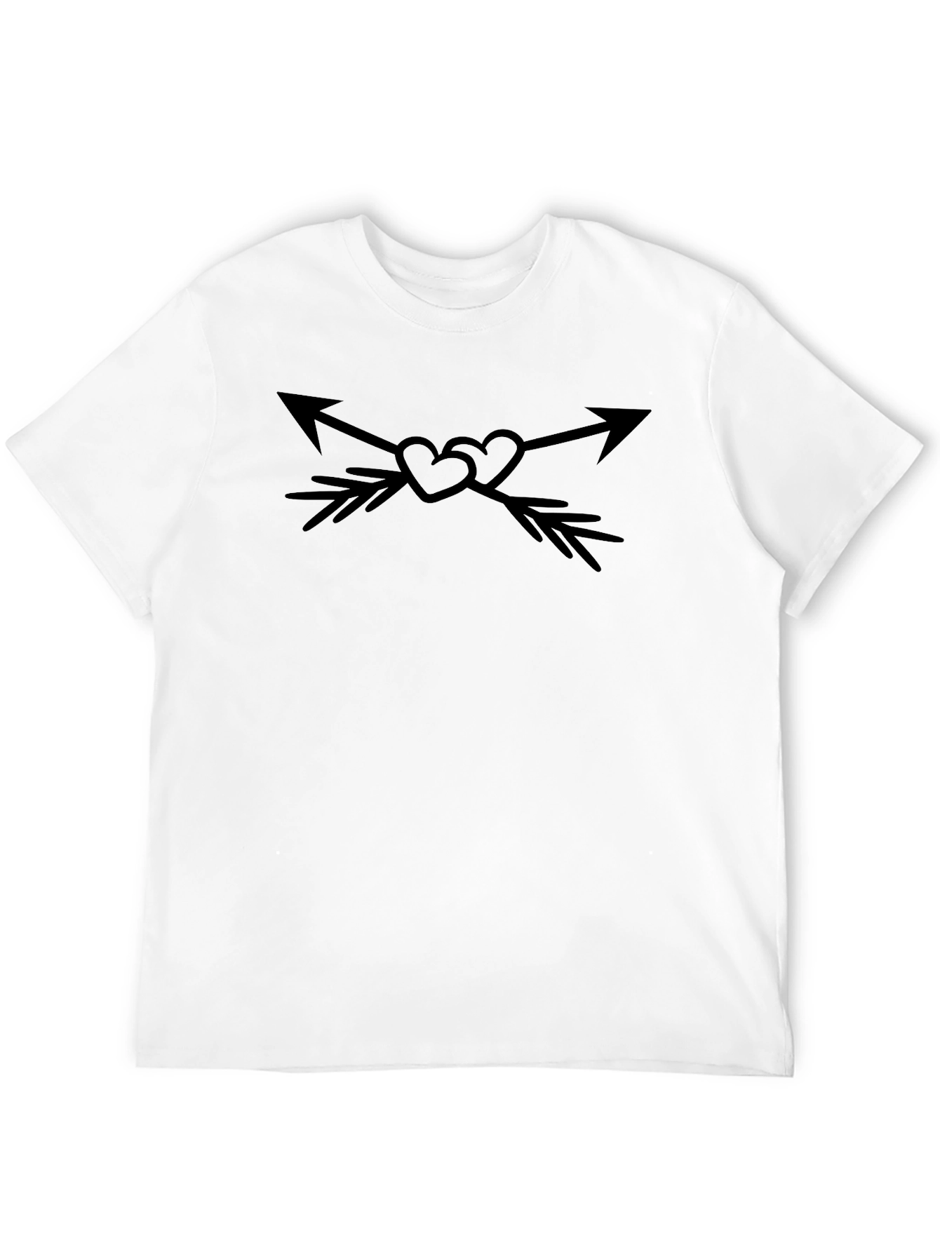 Arrow Heart Graphic Tee - Stylish Black T-Shirt