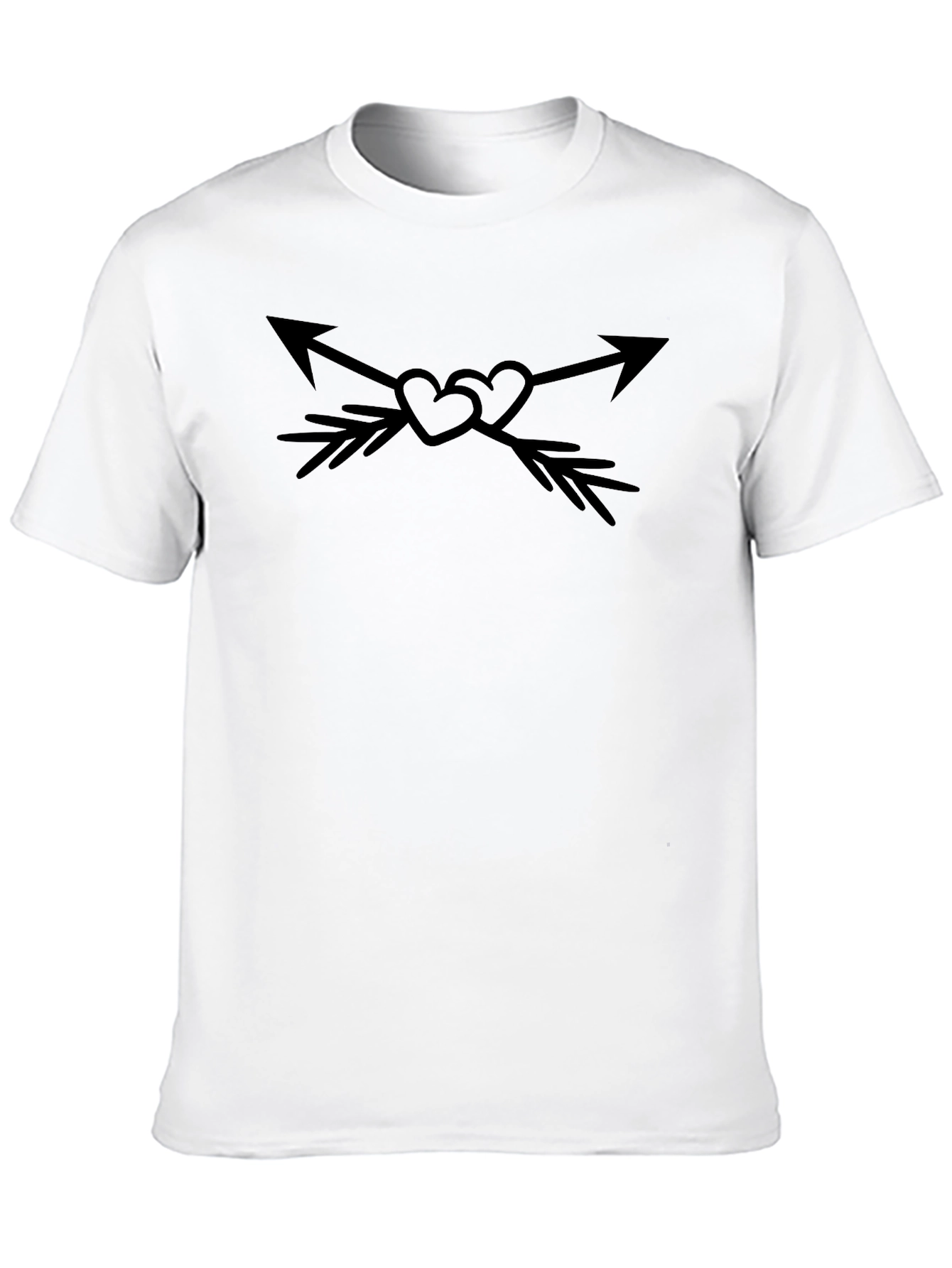 Arrow Heart Graphic Tee - Stylish Black T-Shirt