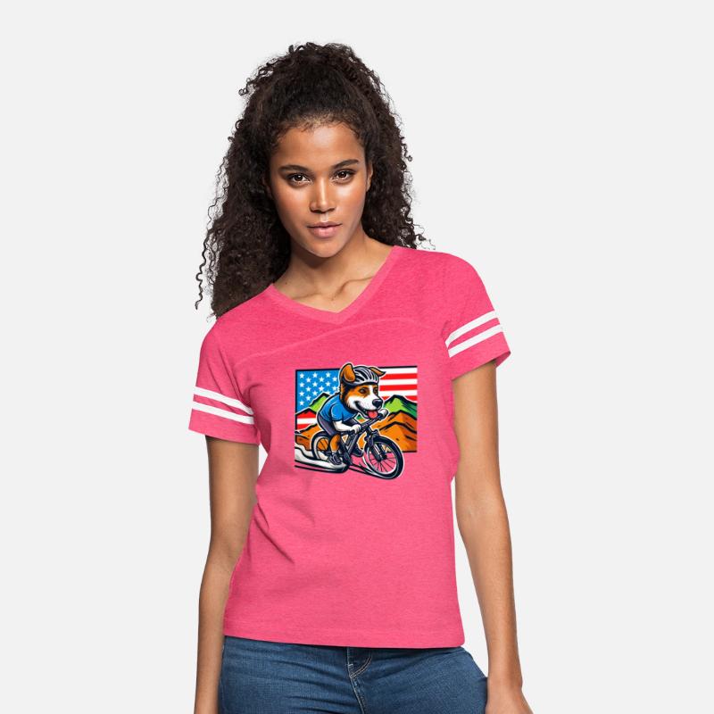 usa flag bike racer dog
