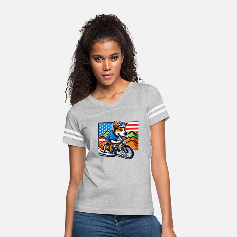 usa flag bike racer dog