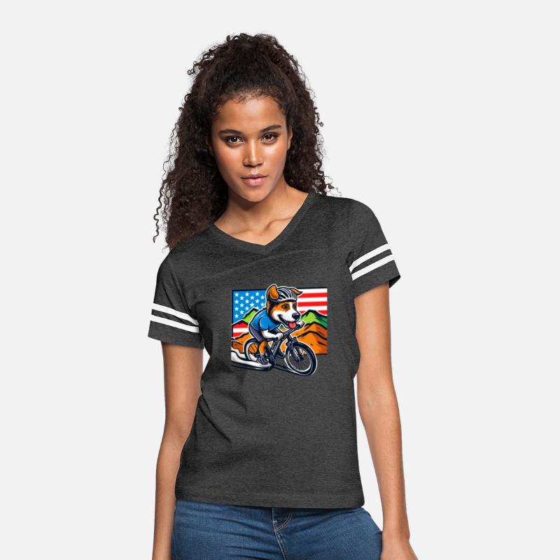 usa flag bike racer dog