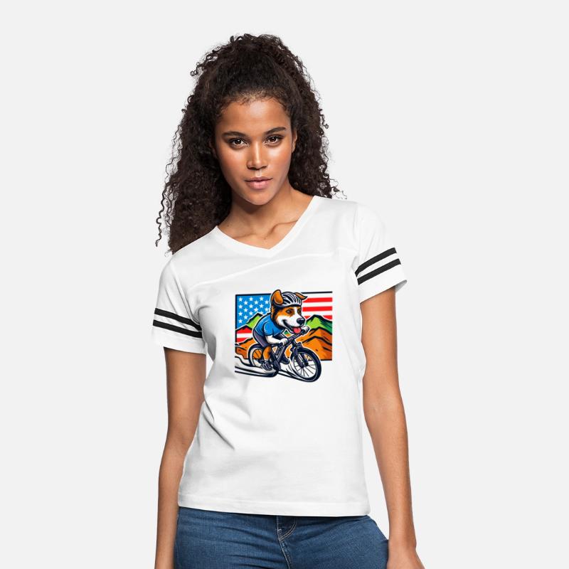 usa flag bike racer dog