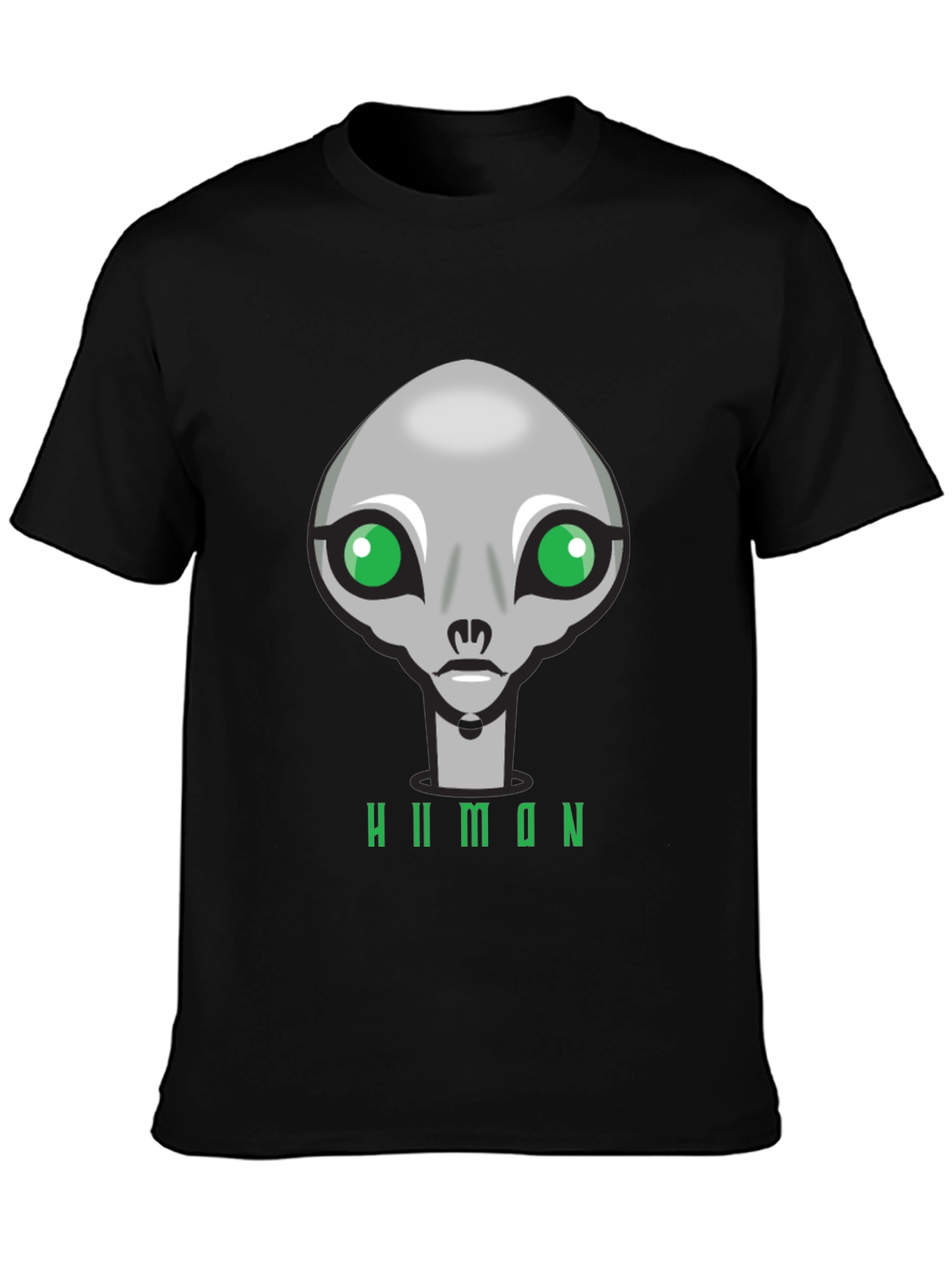 Alien Graphic T-Shirt - Human Design Black Cotton