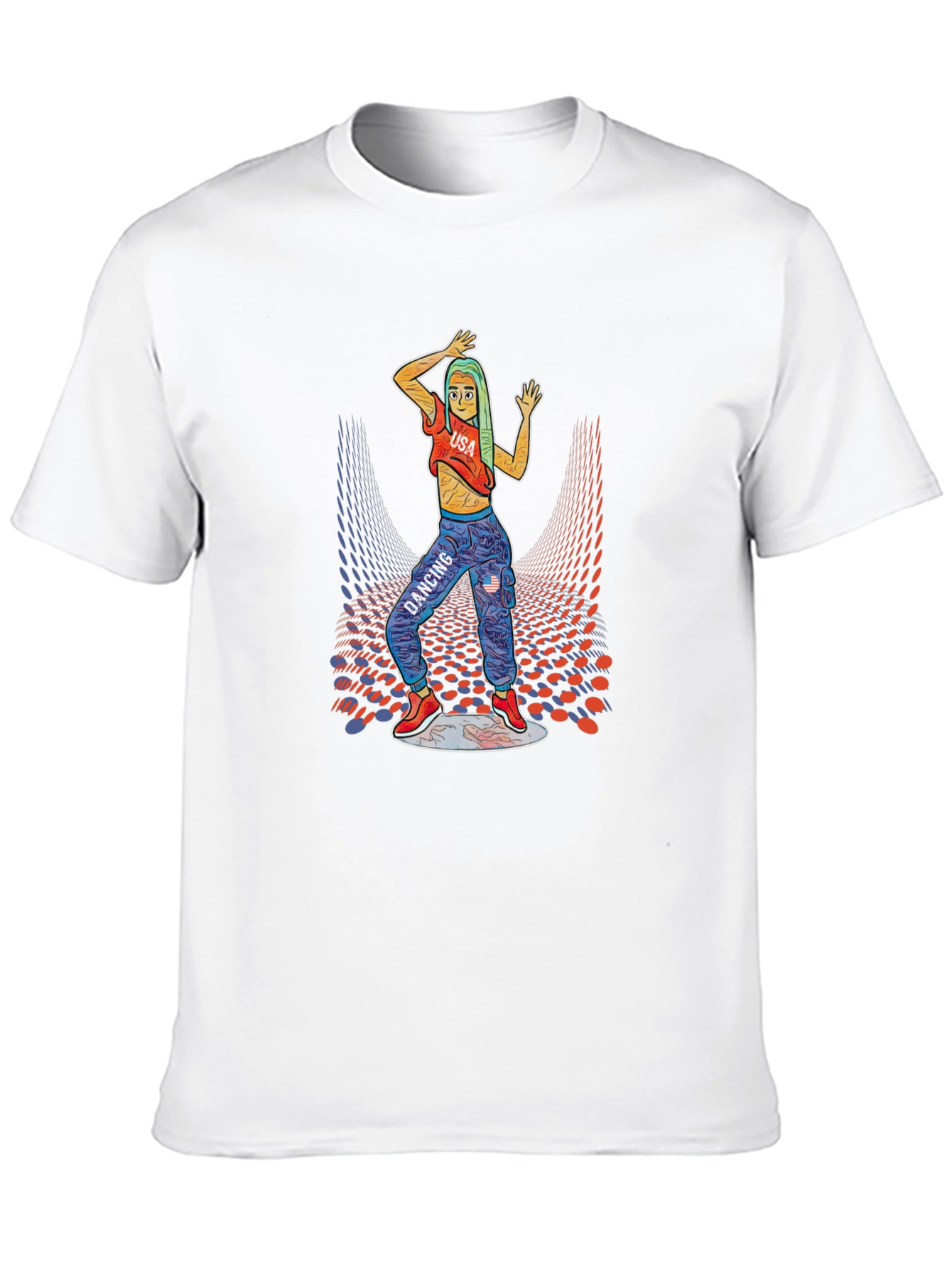 Dancing Girl Graphic Print Black T-Shirt
