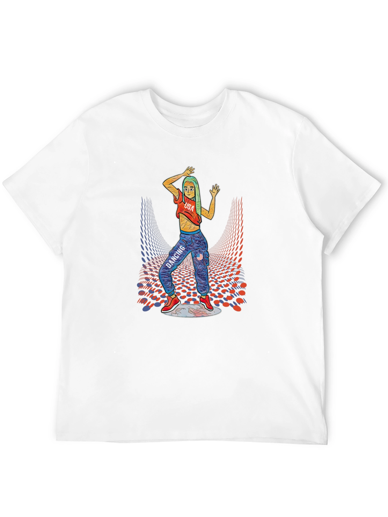 Dancing Girl Graphic Print Black T-Shirt