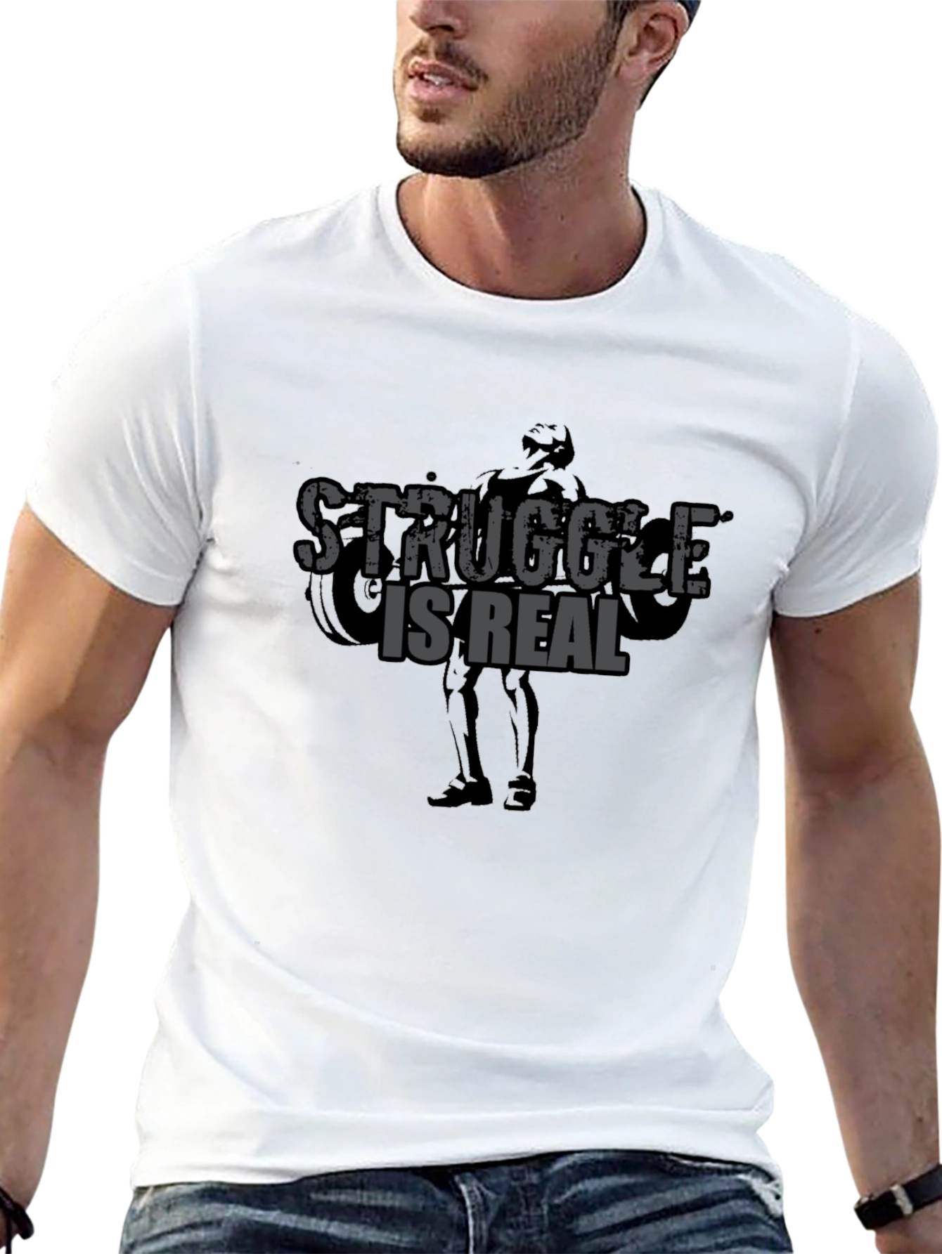 Struggle Is Real Gym T-Shirt - Black