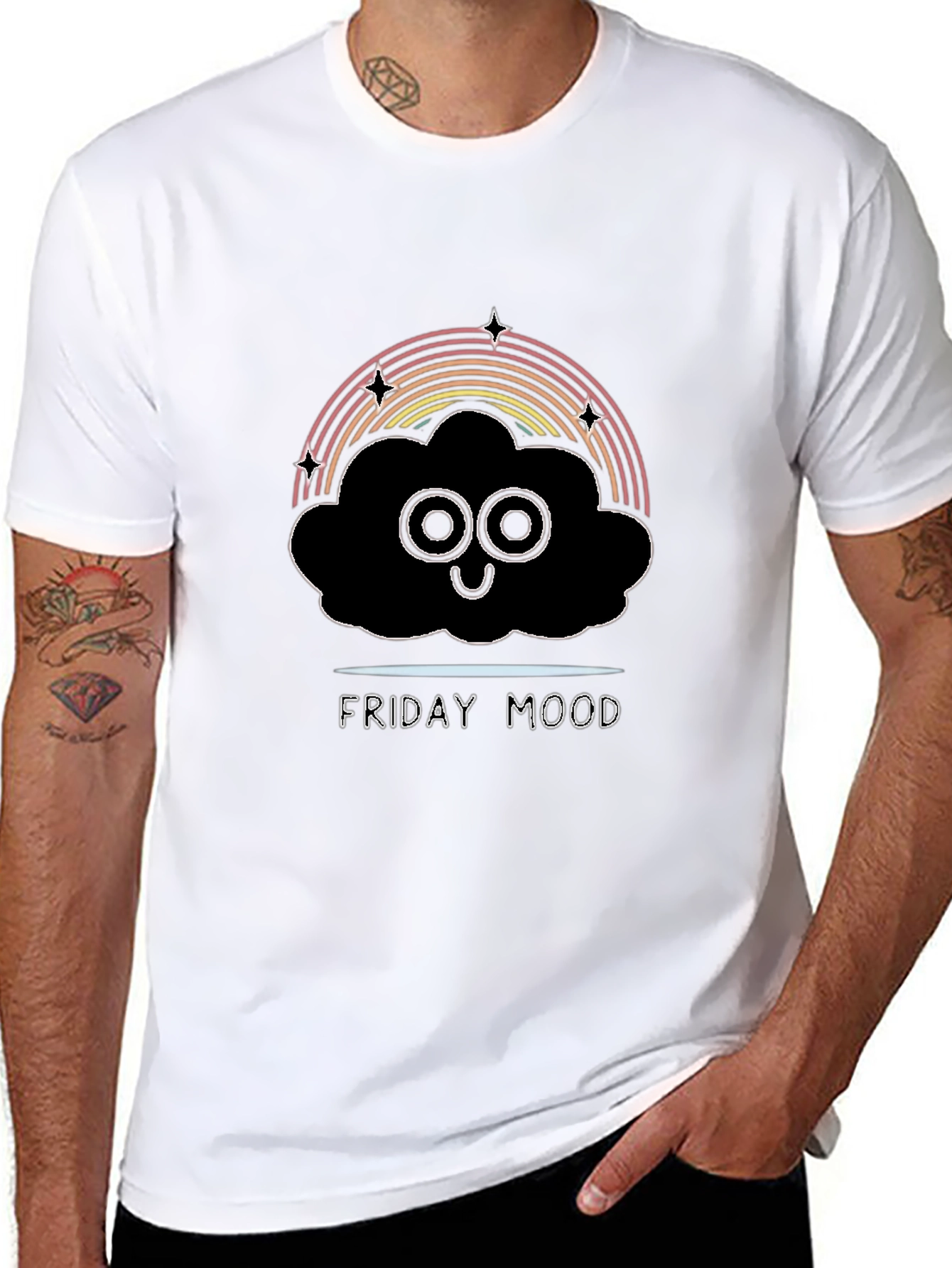 Friday Mood Graphic Tee - Black T-Shirt