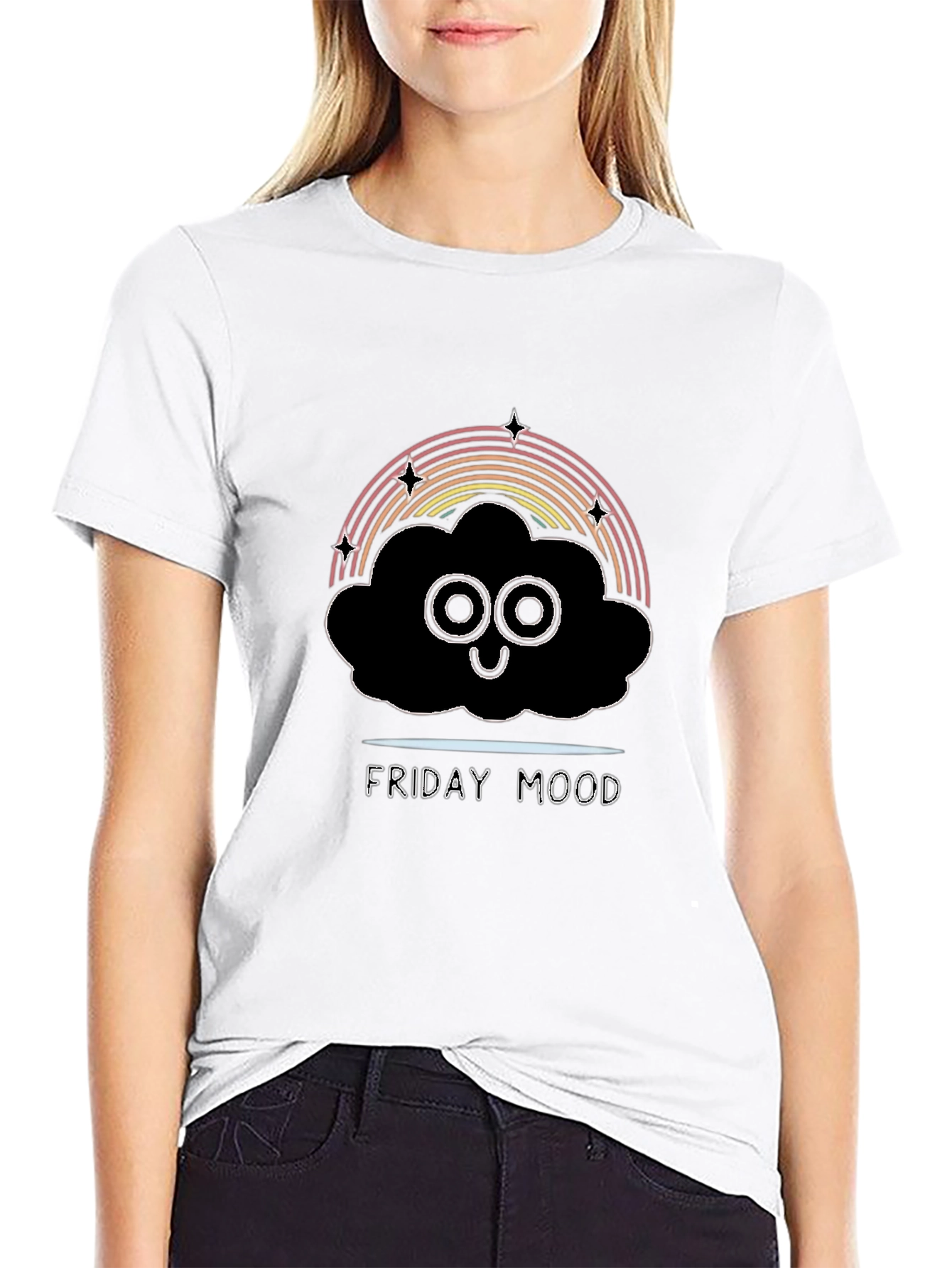 Friday Mood Graphic Tee - Black T-Shirt