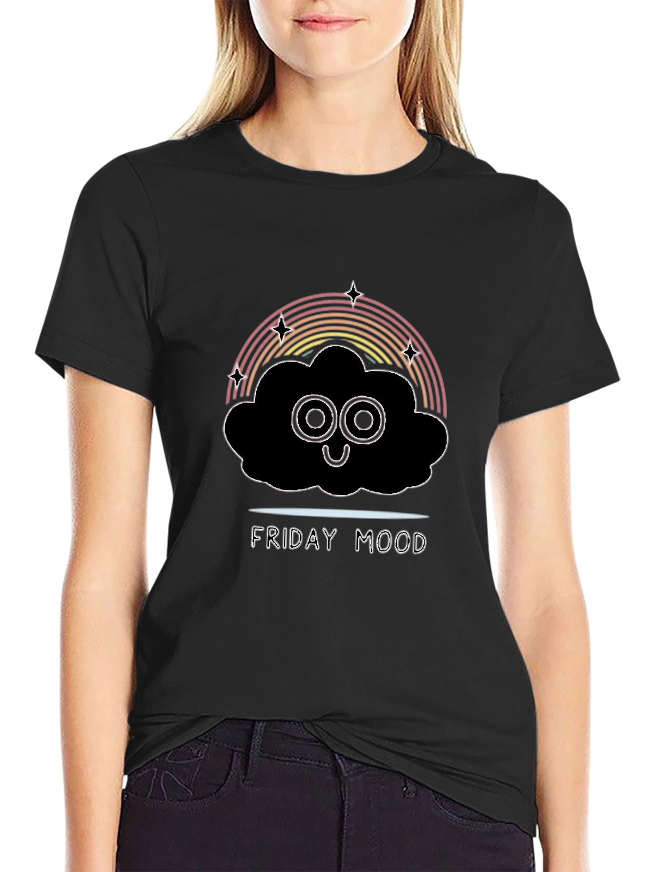 Friday Mood Graphic Tee - Black T-Shirt