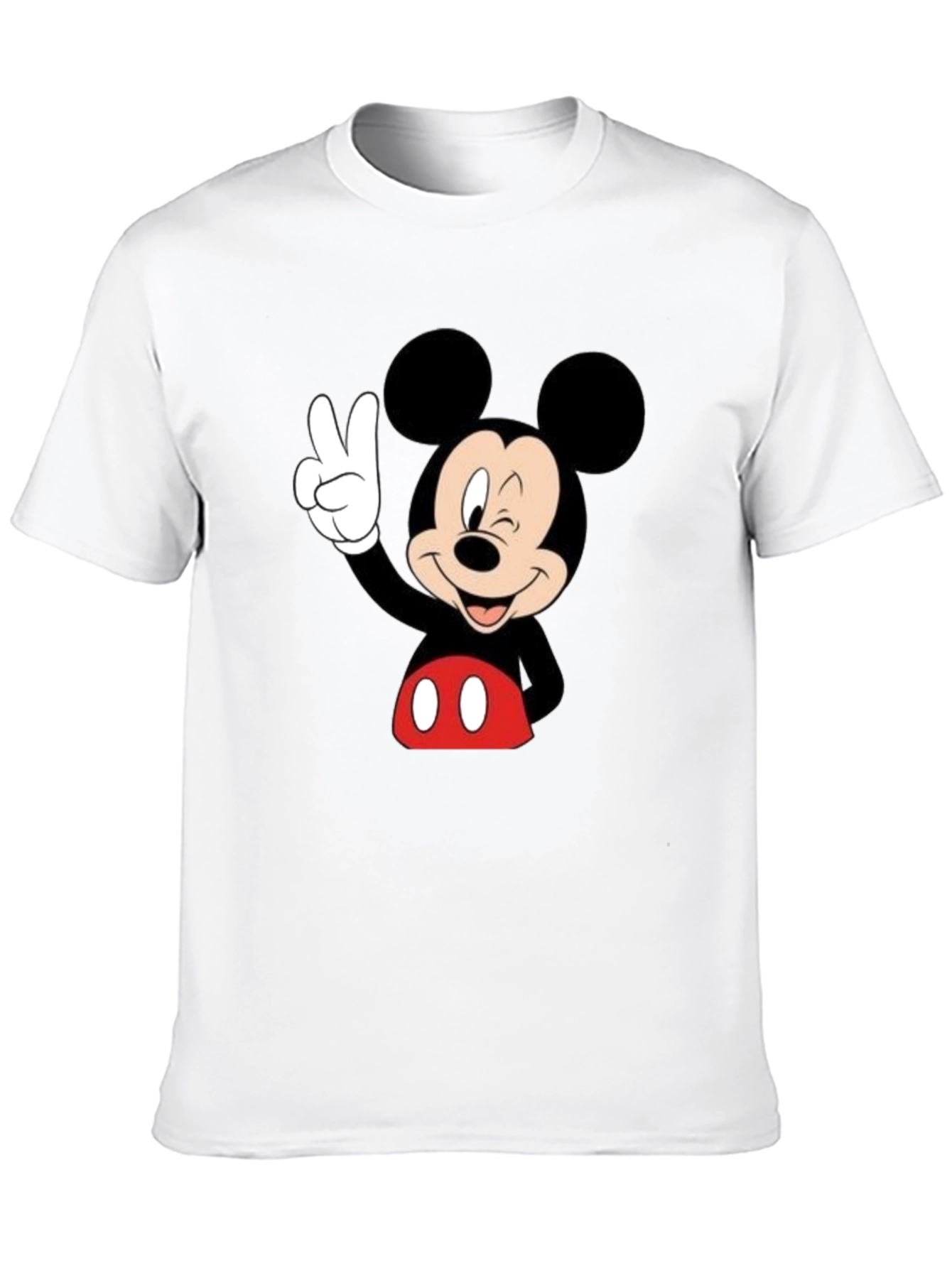 Mickey Mouse Peace Sign Black T-Shirt