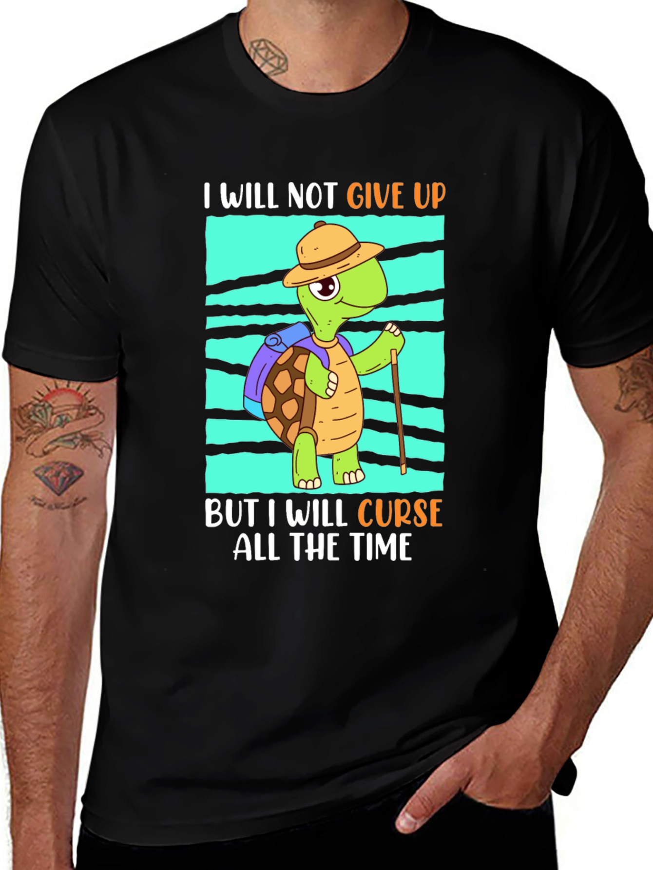 Funny Turtle Hiking T-Shirt: I Will Curse
