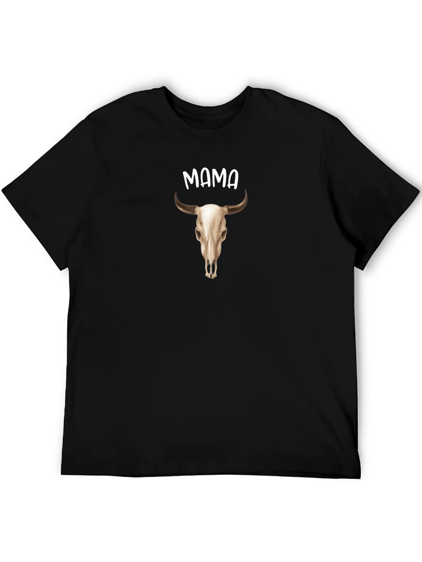 Mama Bull Skull Graphic Tee - Western Style
