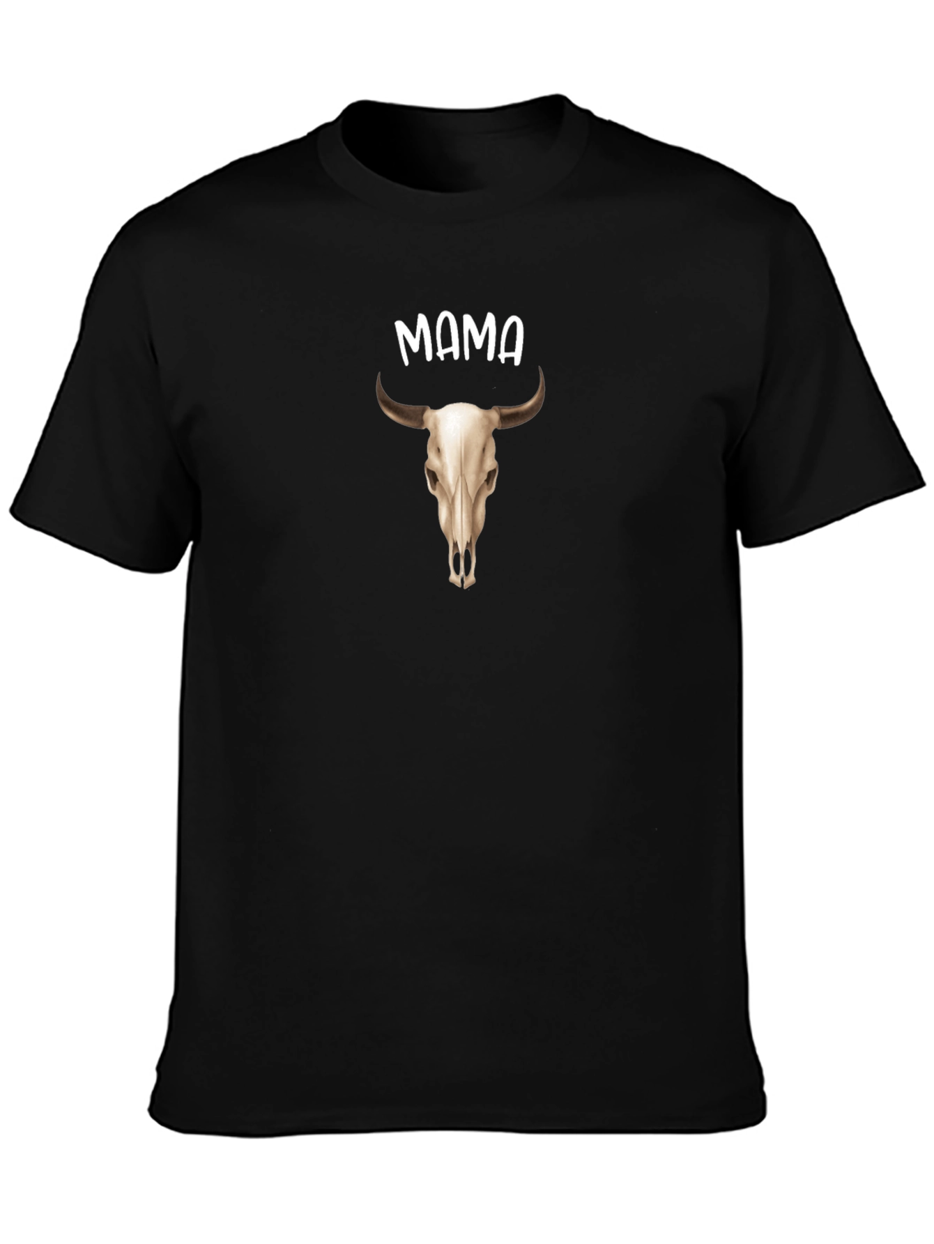 Mama Bull Skull Graphic Tee - Western Style