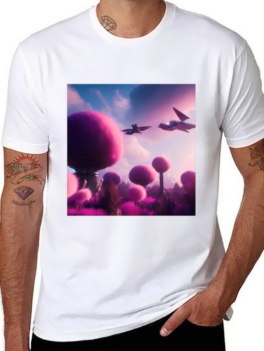 Sci-Fi Landscape Black T-Shirt