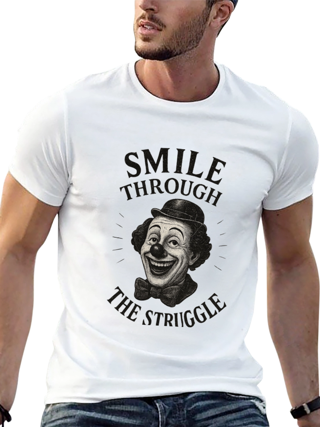 Smile Through the Struggle Clown Graphic Tee