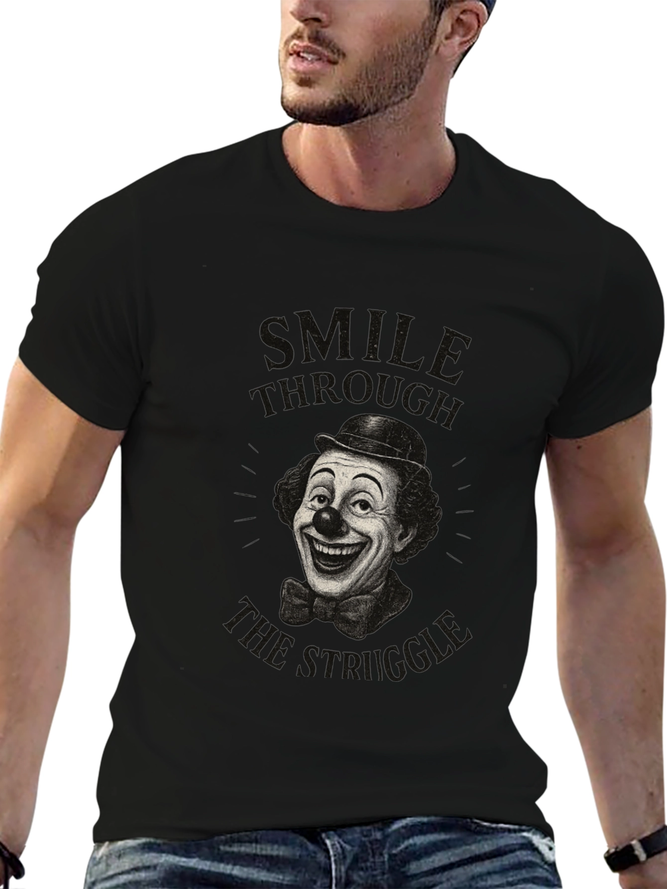 Smile Through the Struggle Clown Graphic Tee
