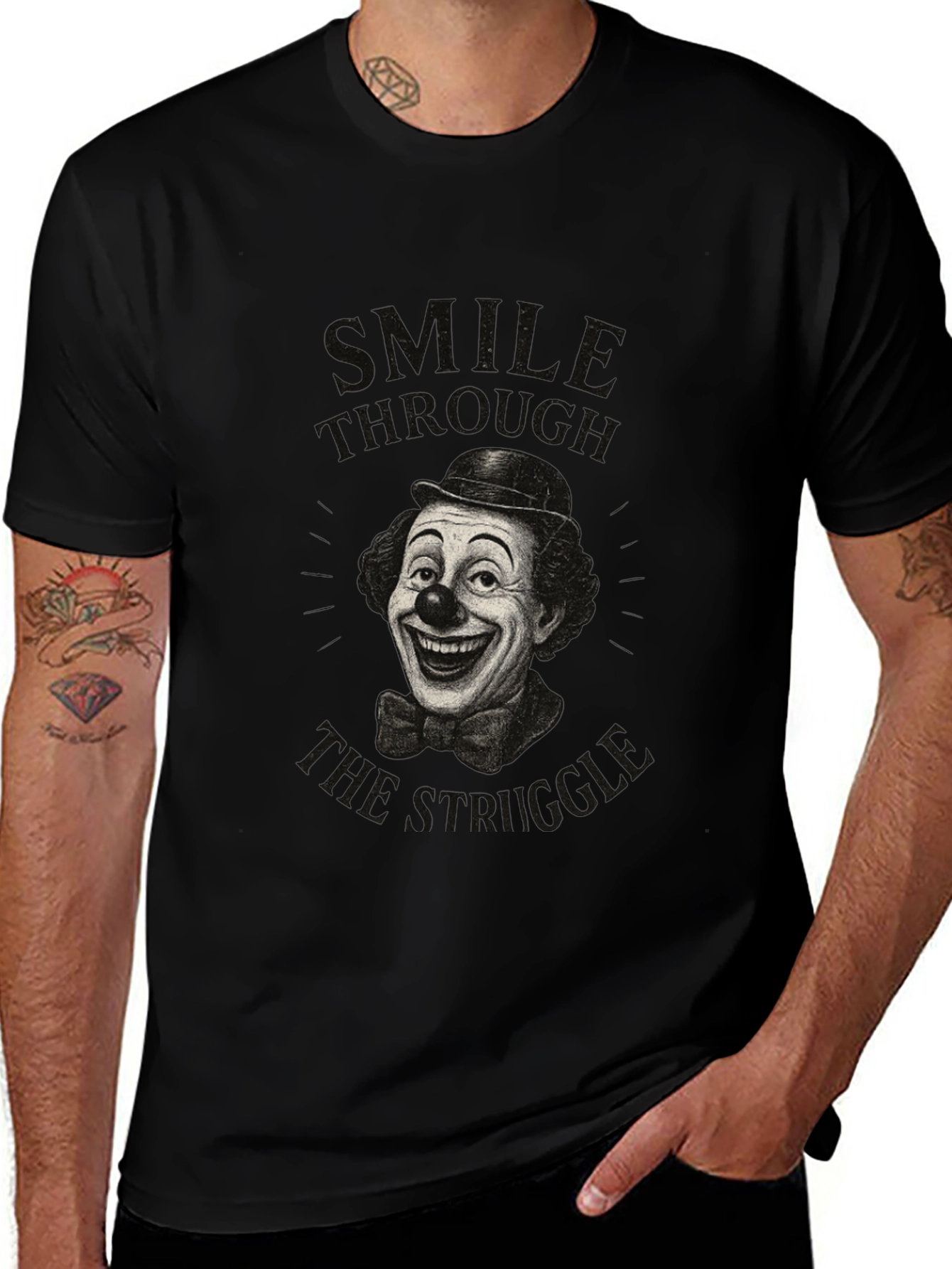 Smile Through the Struggle Clown Graphic Tee