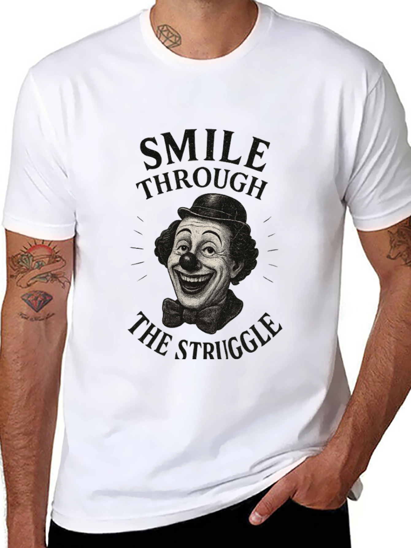 Smile Through the Struggle Clown Graphic Tee