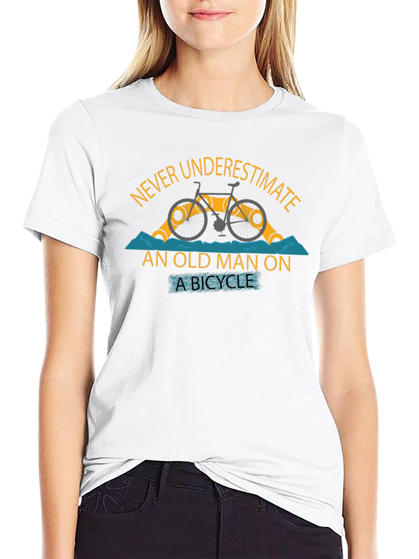 Never Underestimate Old Man on a Bicycle T-Shirt