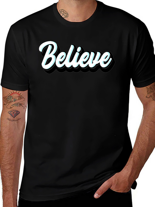 Believe Black Graphic T-Shirt