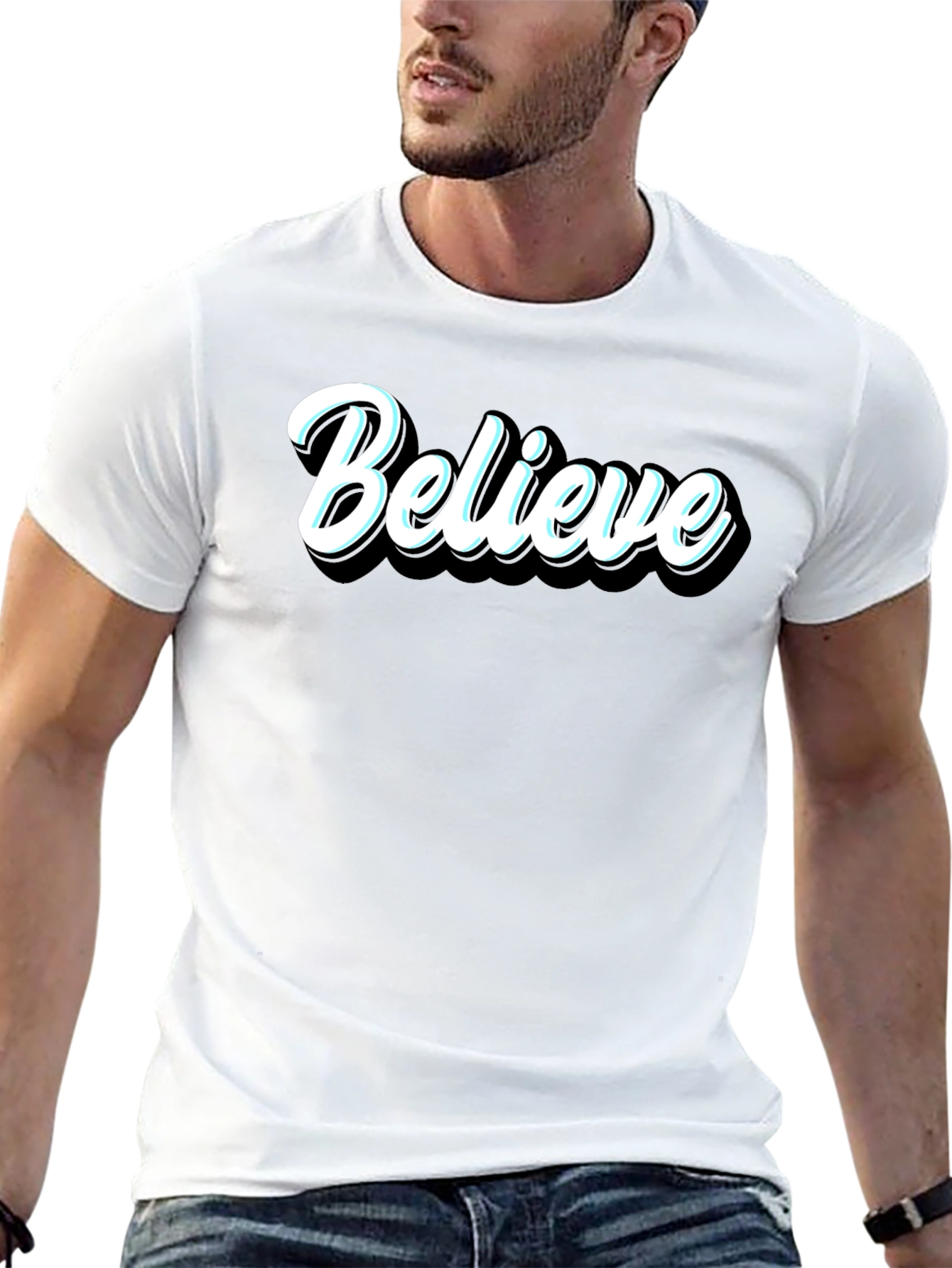 Believe Black Graphic T-Shirt
