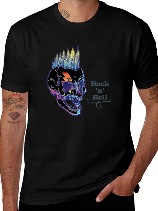 Rock n Roll Skull Graphic Tee - Punk Rock Style