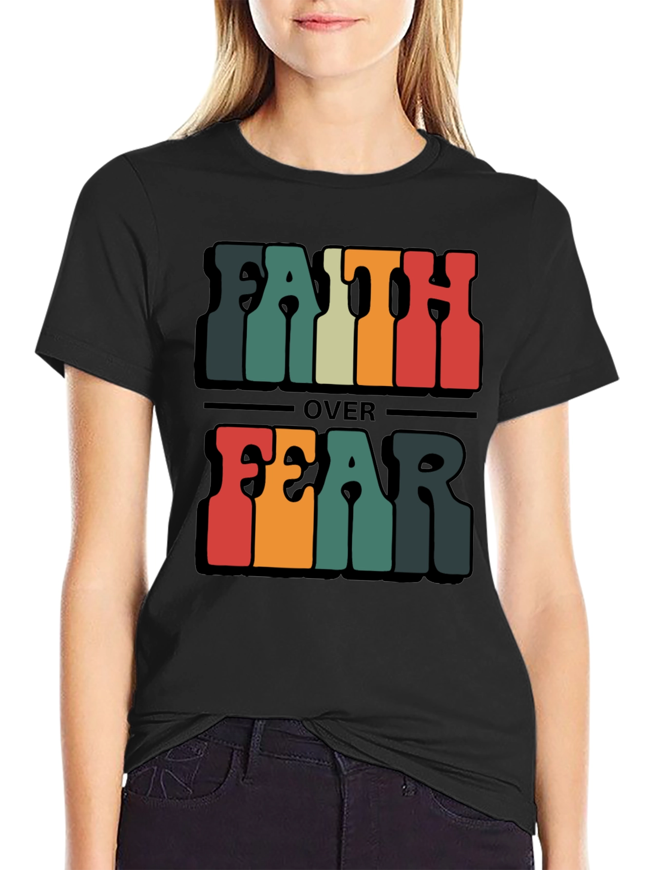 Faith Over Fear Graphic T-Shirt - Religious Apparel