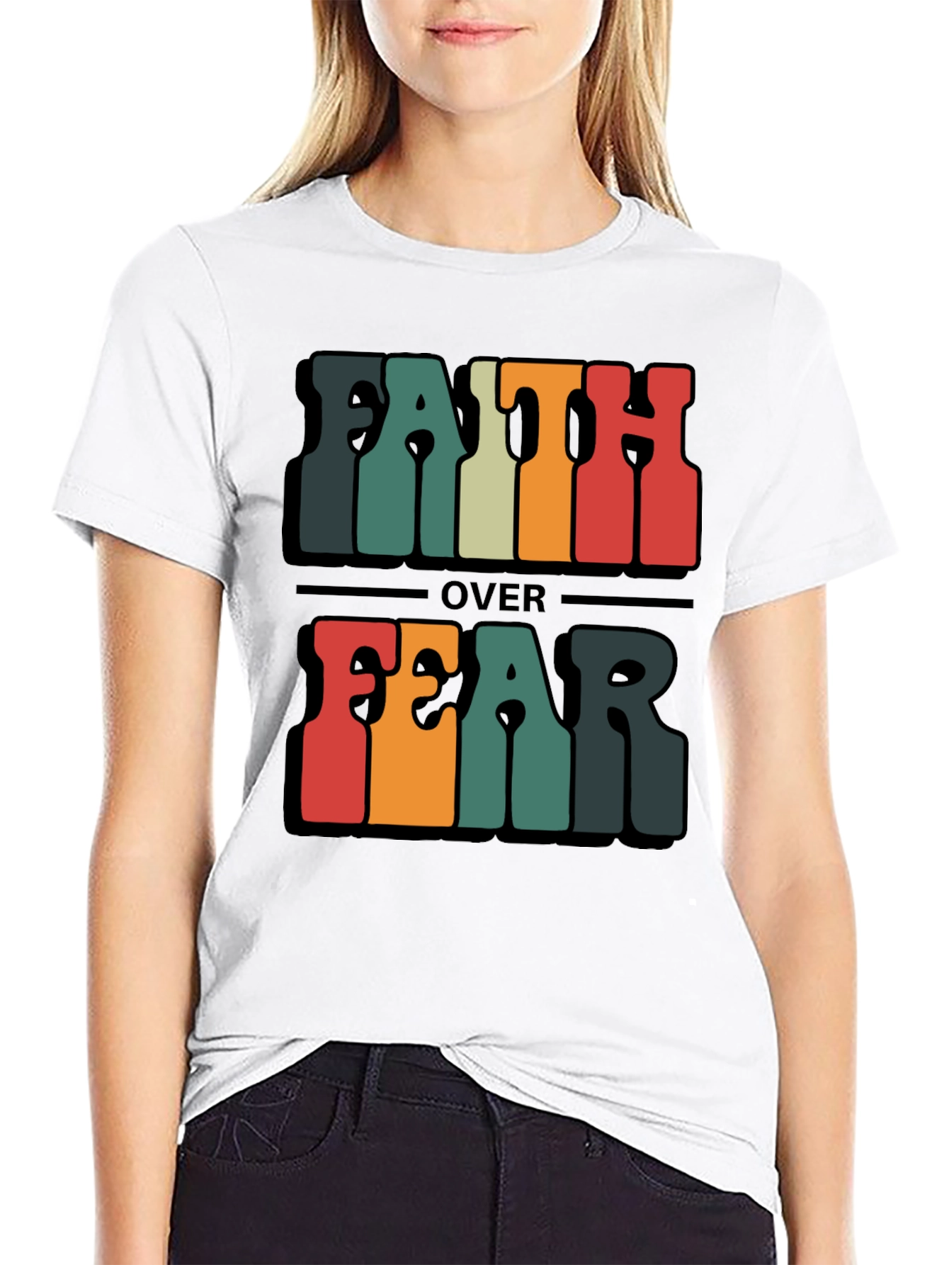 Faith Over Fear Graphic T-Shirt - Religious Apparel