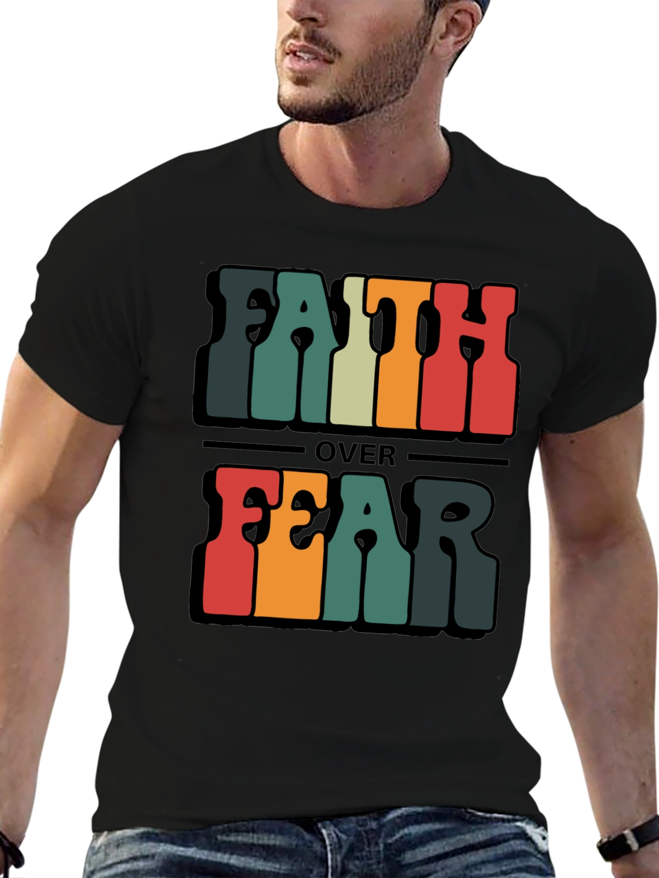 Faith Over Fear Graphic T-Shirt - Religious Apparel