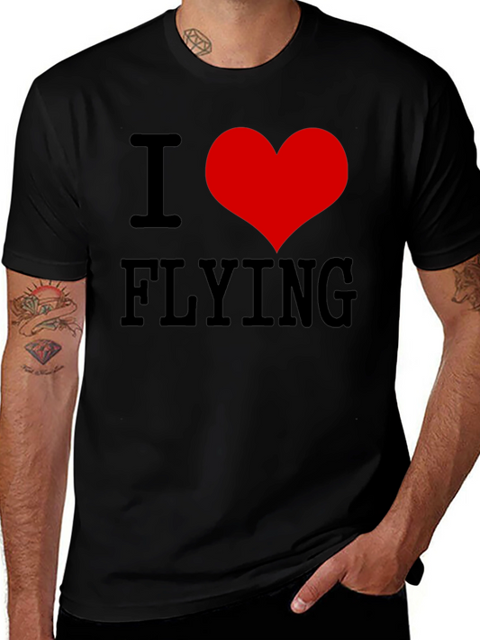 I Heart Flying T-Shirt - Soft Cotton Crew Neck Tee