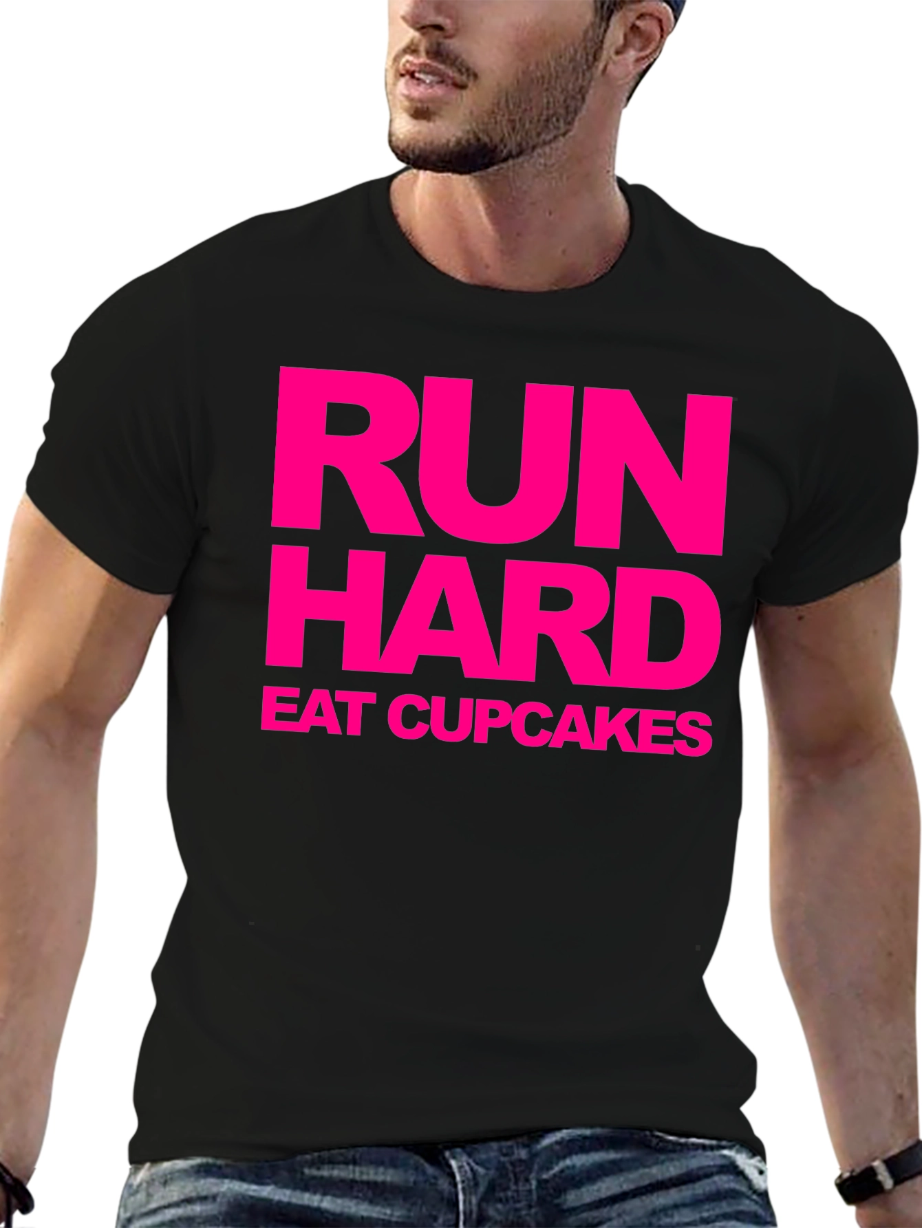 Run Hard Eat Cupcakes Black Tee