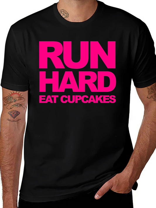 Run Hard Eat Cupcakes Black Tee