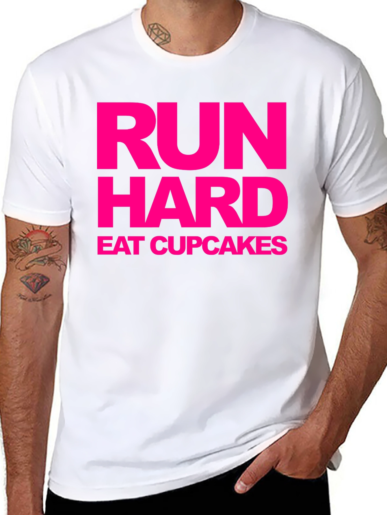 Run Hard Eat Cupcakes Black Tee
