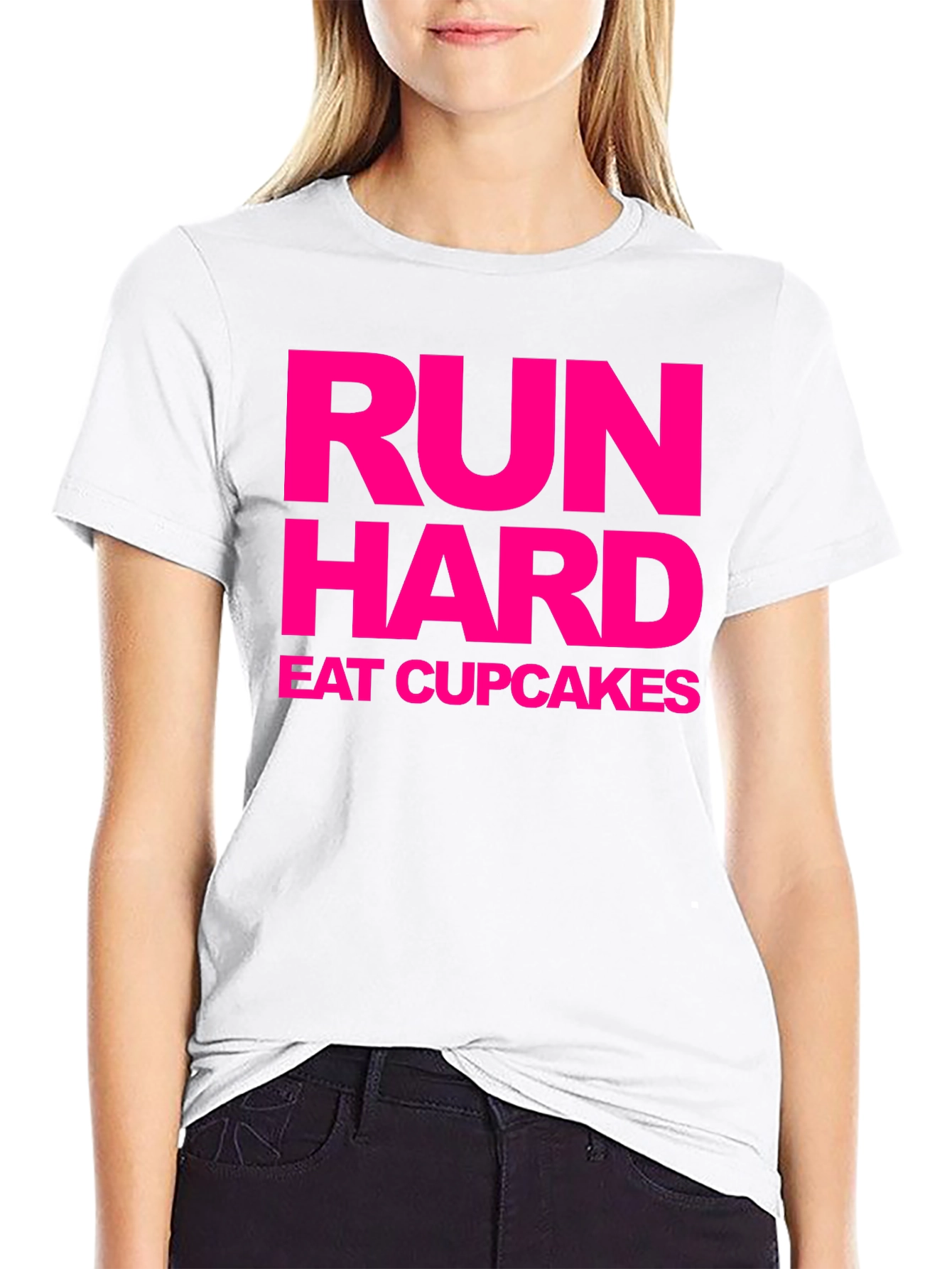 Run Hard Eat Cupcakes Black Tee