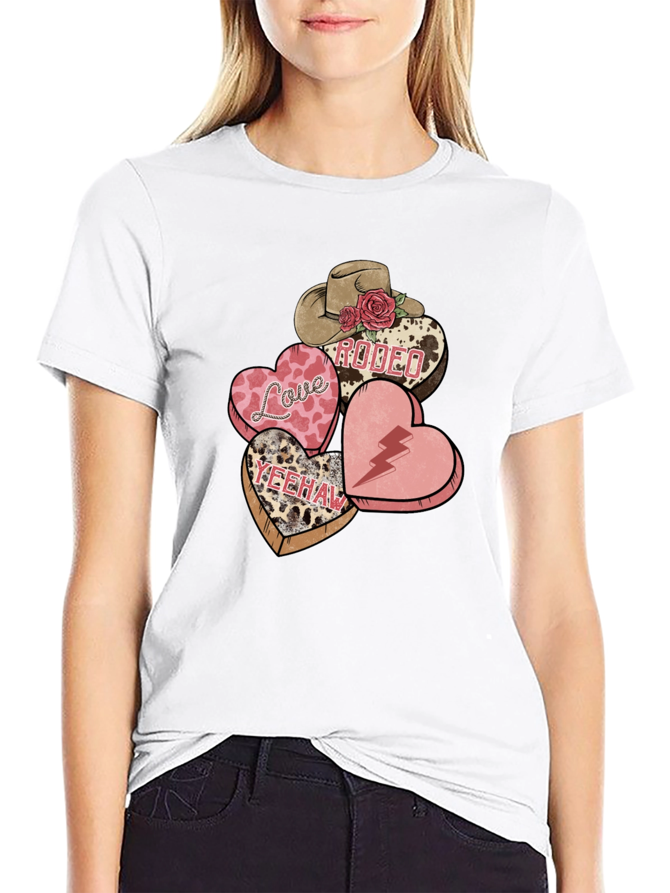Western Valentines T-Shirt: Love Rodeo Yeehaw Hearts