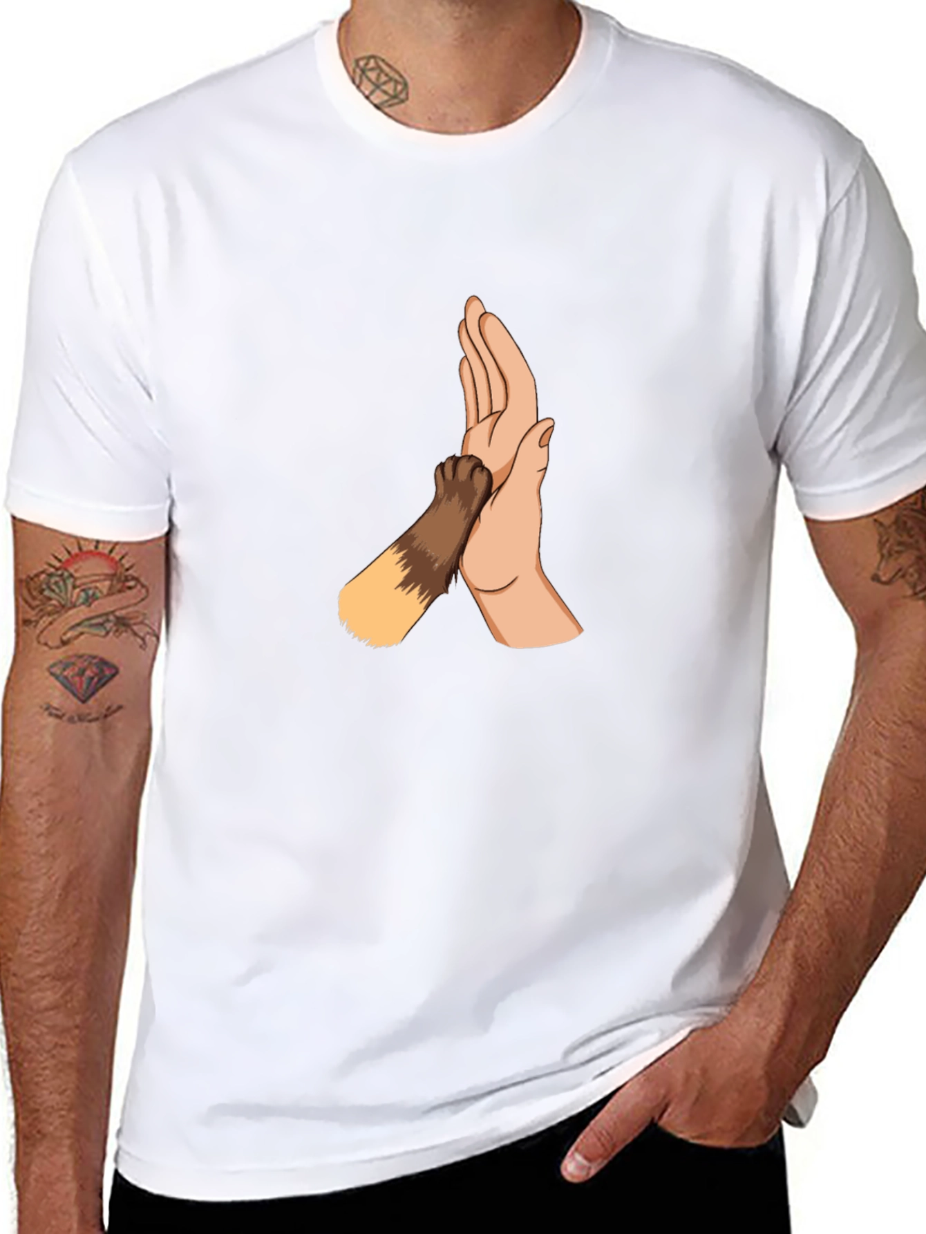 High Five Dog Paw Graphic Tee
